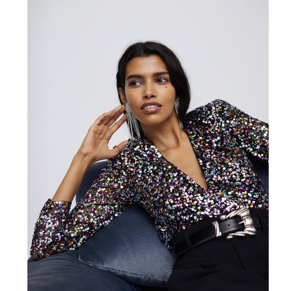 Mango | Tops | Nwt Mango Sequin Top | Poshmark